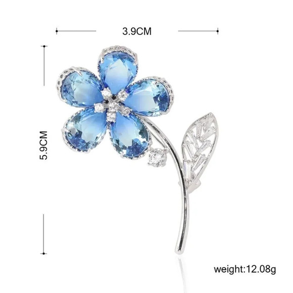 VQ Copper Flower Brooch - Picture 2 of 5